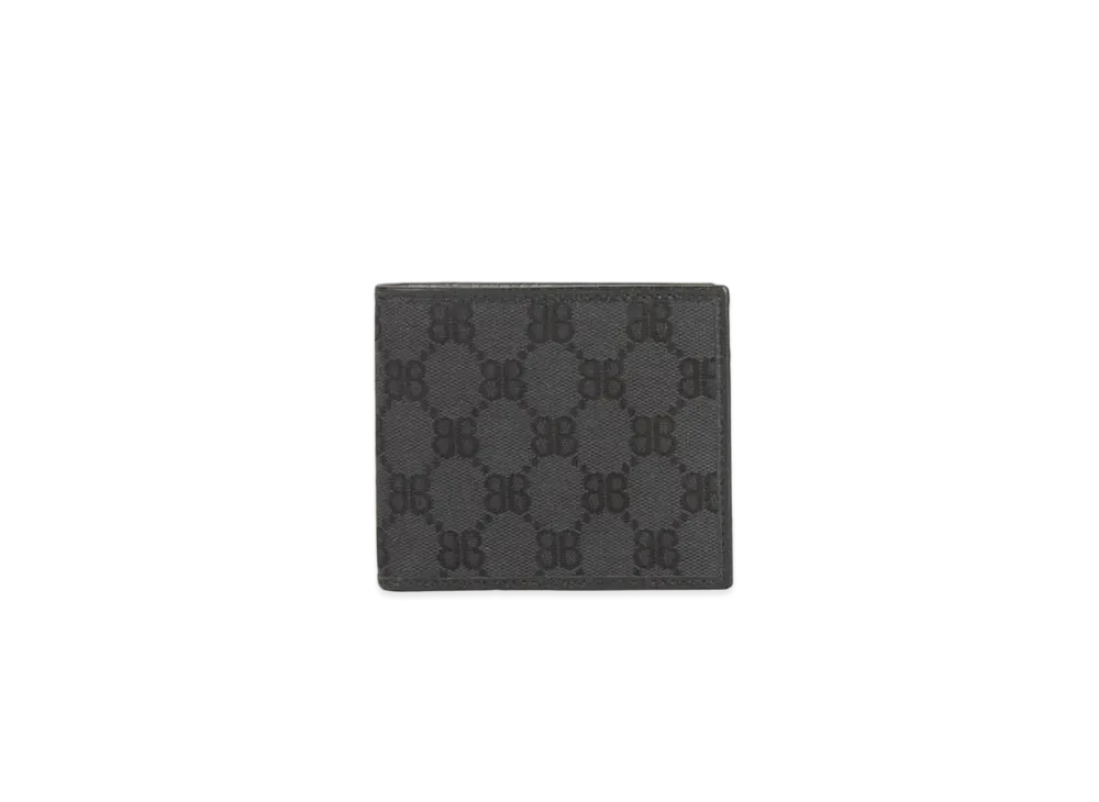 GUCCI x BALENCIAGA The Hacker Two-Fold Coins Wallet Canvas Jacquard "Black"