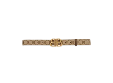 GUCCI x BaBALENCIAGA The Hacker Bb Large Belt Coating Canvas "Beige"