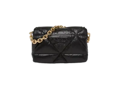 PRADA Padded Nappa Leather Shoulder Bag "Black"