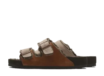 KITH × BIRKENSTOCK Arizona Shearling "Mink/Dark Brown"