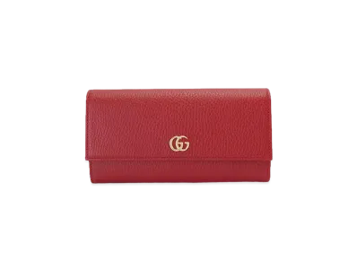 GUCCI GG Marmont Leather Continental Wallet "Red"