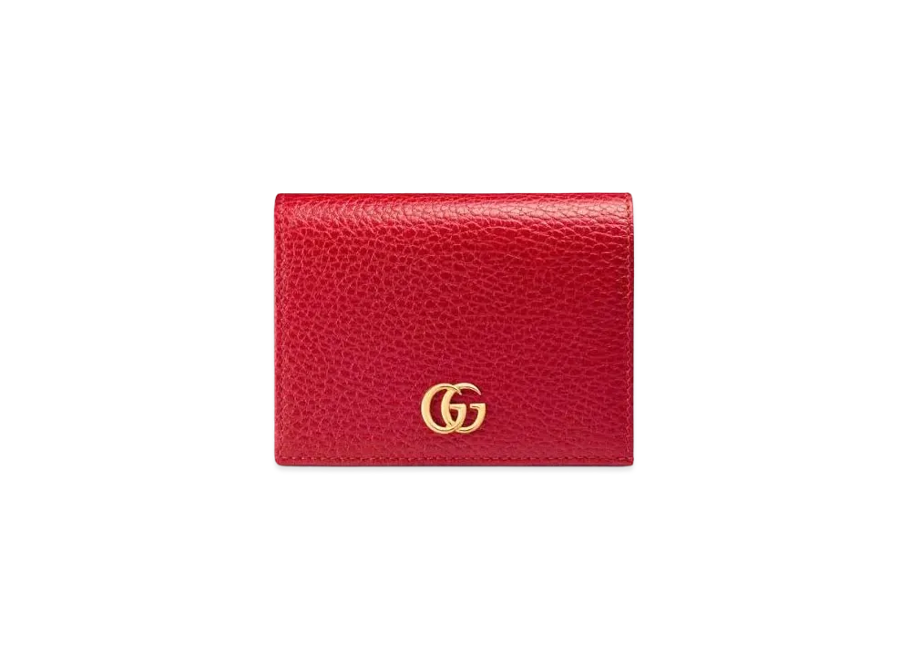 グッチ GG マーモント レザー カードケース（コイン＆紙幣入れ付き） "レッド" 456126 CAO0G 6433