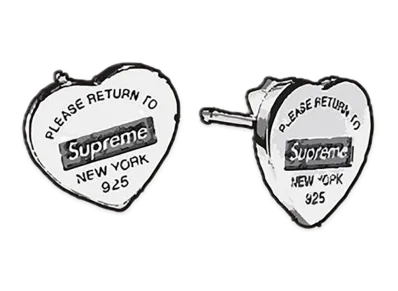 Supreme / Tiffany & Co. Return to Tiffany Heart Tag Stud Earrings (Set of 2) "Silver"