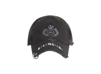 BALENCIAGA BB Laurel Destroyed Piercing Cap "Black"