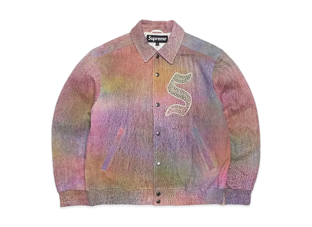 Supreme Pebbled Leather Varsity Jacket "Multi"