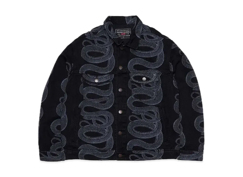 Supreme x HYSTERIC GLAMOUR Snake Denim Trucker Jacket "Black"