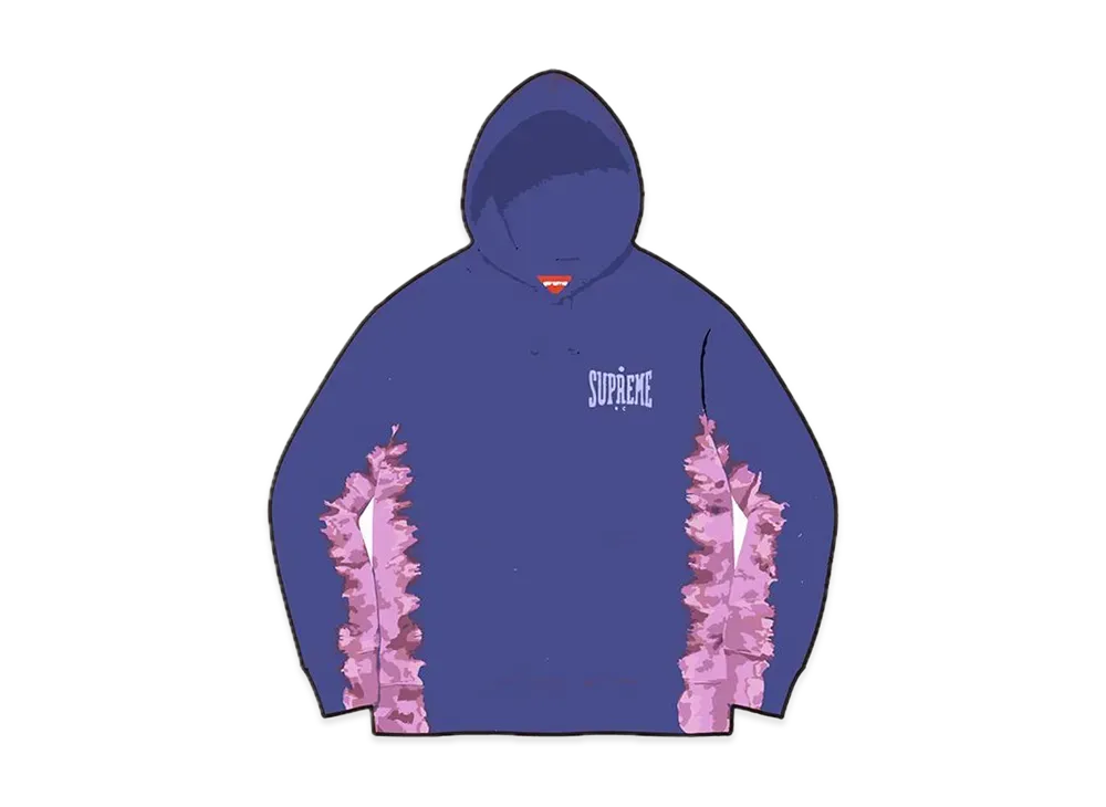 Supreme Bleached Hooded Sweatshirt "Dark Royal"