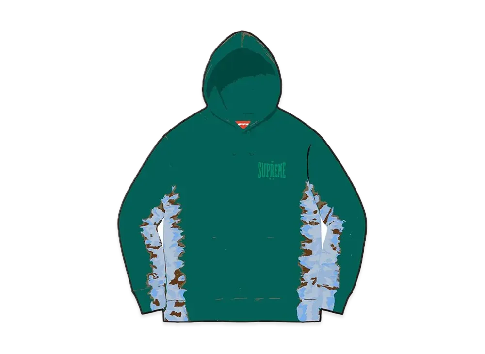 Supreme Bleached Hooded Sweatshirt "Dark Green"