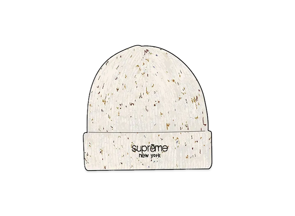 Supreme Rainbow Speckle Beanie "White"