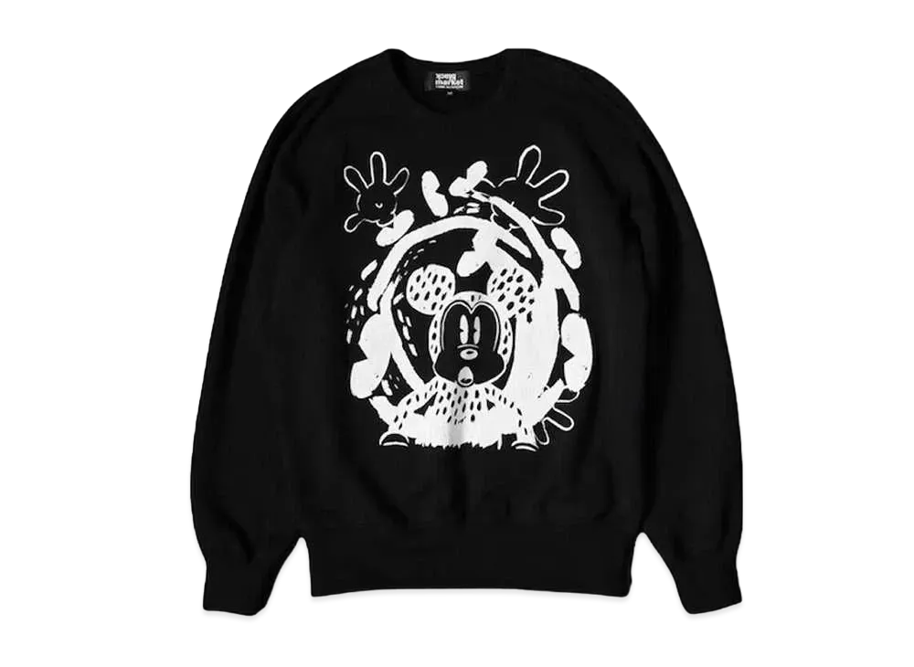 COMME des GARCONS  BLACKMARKET DISNEY MICKEY SWEATSHIRT "Black"
