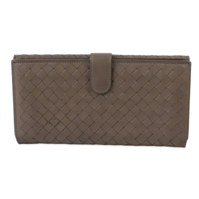 Bottega Veneta Intrecciato Snap Wallet "Brown"