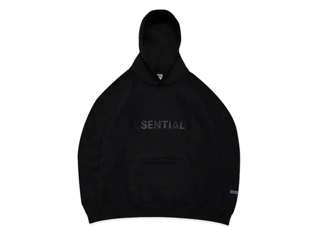 FEAR OF GOD ESSENTIALS 3D Silicon Applique Pullover Hoodie "Black"