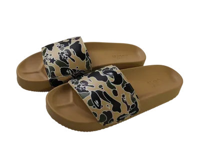 HAYN × A BATHING APE®︎ STA Camo Slide Sandals "Brown"