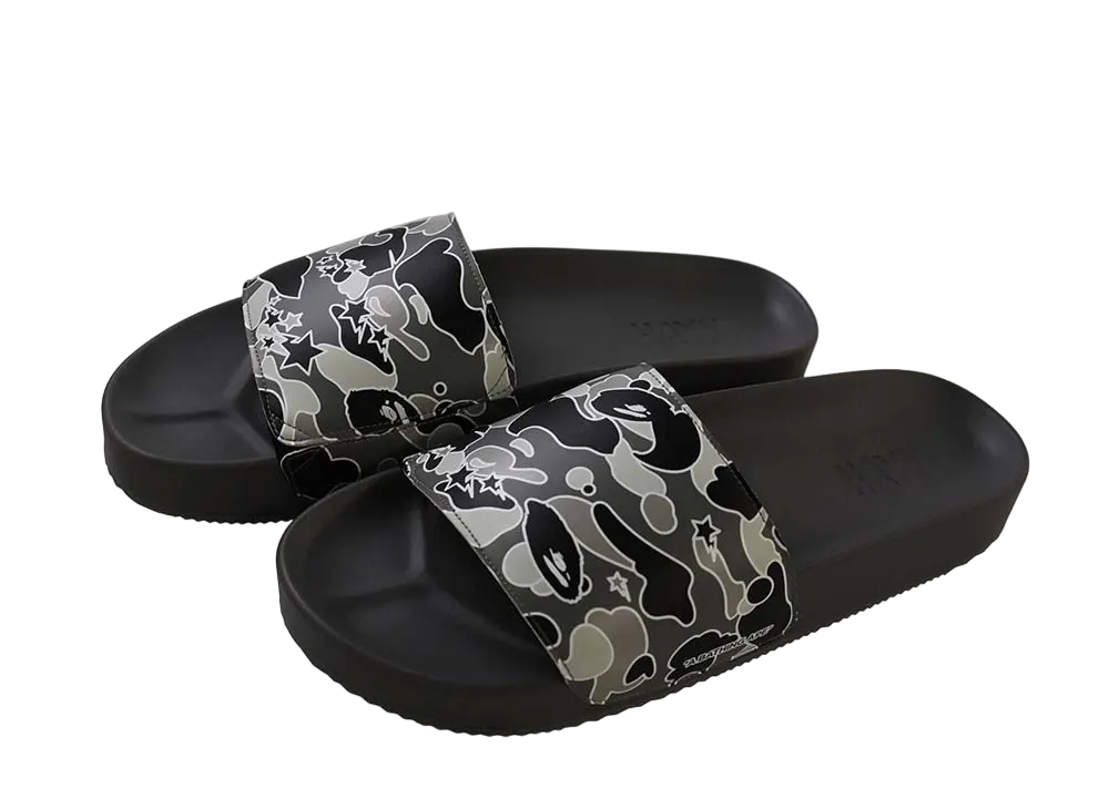 ハイアン × アベイシングエイプ ベイプスタ カモ スライド サンダル "ブラック"