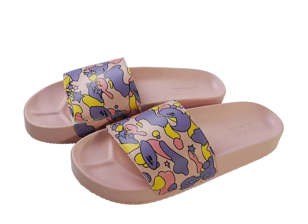 HAYN × A BATHING APE®︎ BAPE STA Camo Slide Sandals "Pink"