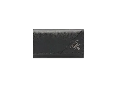 PRADA Saffiano Leather Key Case "Black"