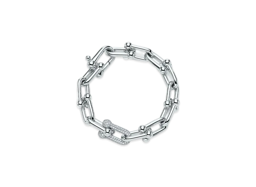 Tiffany & Co. HardWear Link Bracelet in 18k White Gold With Diamonds
