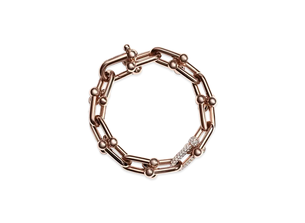 Tiffany & Co. HardWear Link Bracelet in 18k Rose Gold With Diamonds