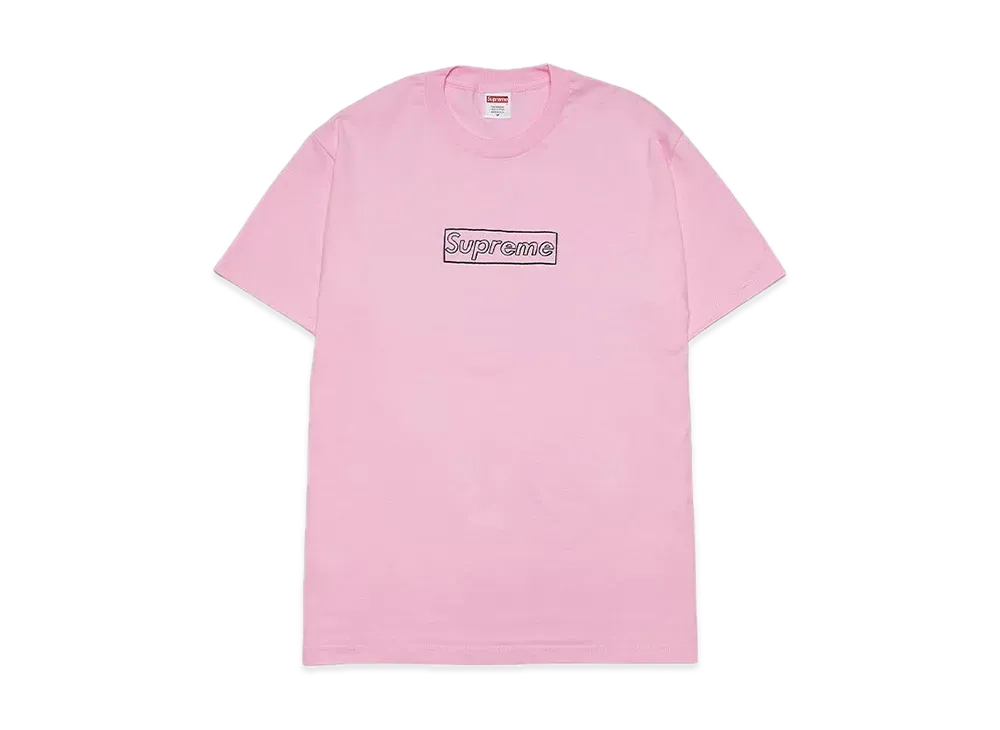 Supreme KAWS Chalk Logo Tee "Pink"