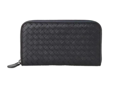 Bottega Veneta Intrecciato Zip Around Wallet "Black"