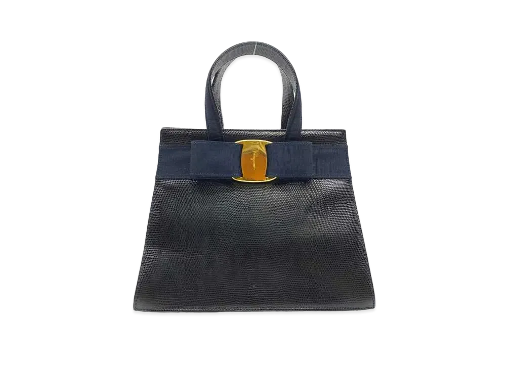 Salvatore Ferragamo Vara Leather 2Way Bag "Black"