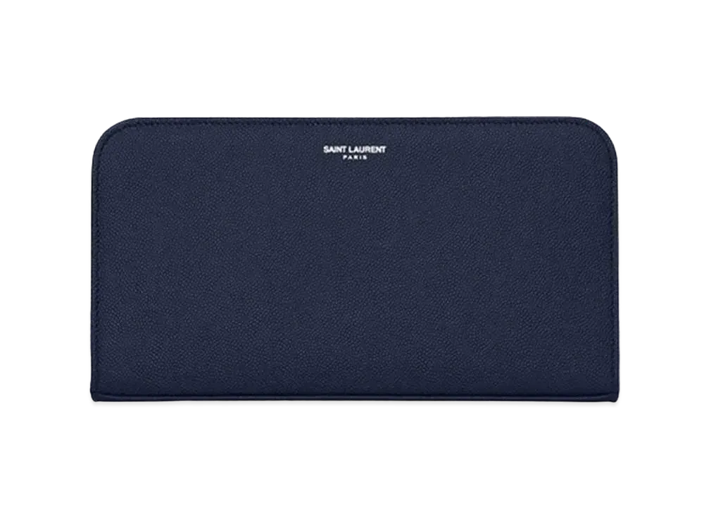 Saint Laurent Classic Full Zip Wallet "Navy"