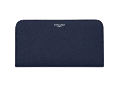 Saint Laurent Classic Full Zip Wallet "Navy"