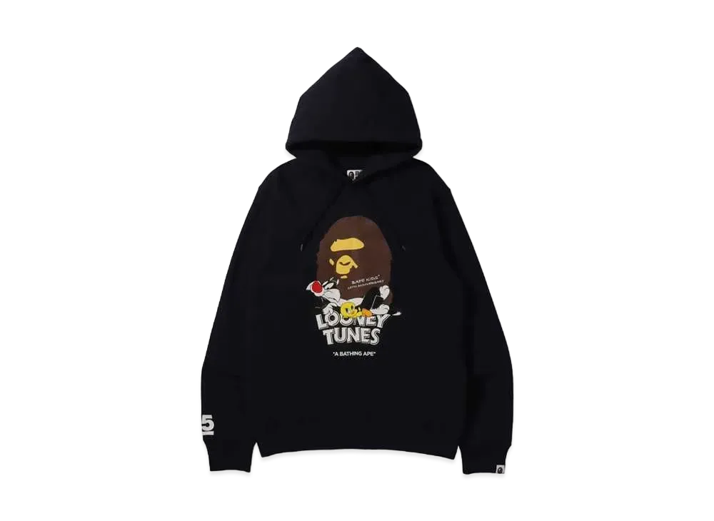 A BATHING APE X LOONEY TUNES APE HEAD PULLOVER HOODIE MENS "Navy"