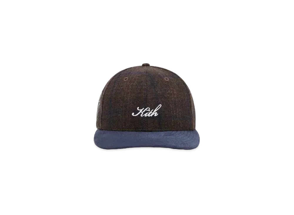 Kith x New Era x New York Yankees Plaid Suede Mix Fitted Cap "Kindling"