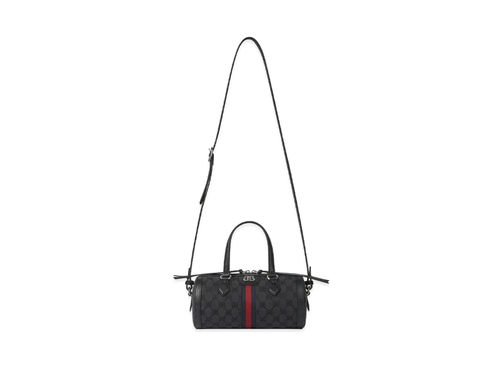 GUCCI x BALENCIAGA The Hacker Small Boston Bag Canvas Jacquard "Black"