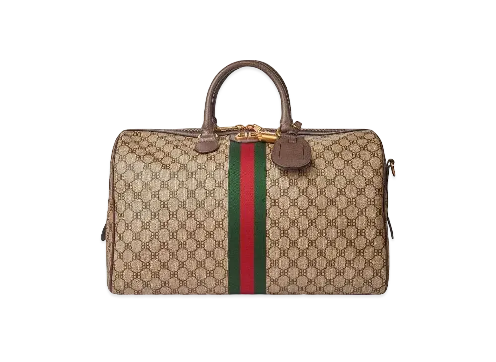 GUCCI x BALENCIAGA The Hacker Medium Duffel Bag Coating Canvas "Beige"