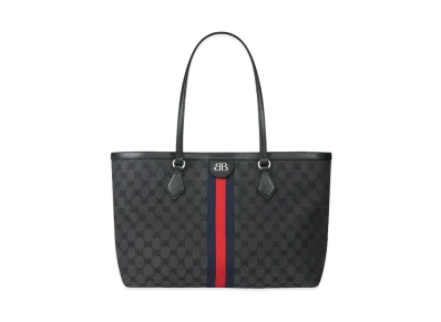 GUCCI x BALENCIAGA The Hacker Medium Tote Bag Canvas Jacquard "Black"