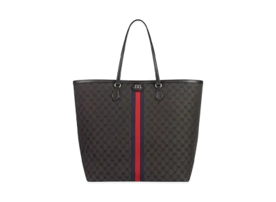 GUCCI x BALENCIAGA The Hacker Large Tote Bag Canvas Jacquard "Black"