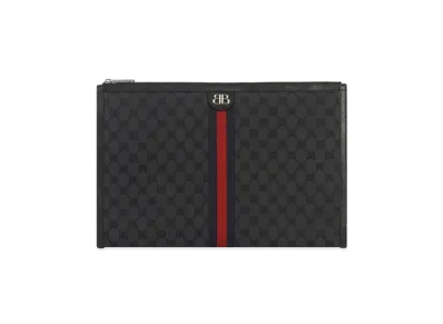 GUCCI x BALENCIAGA The Hacker Laptop Pouch Canvas Jacquard "Black"