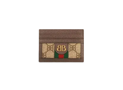 GUCCI x BALENCIAGA The Hacker Card Case Coating Canvas "Beige"