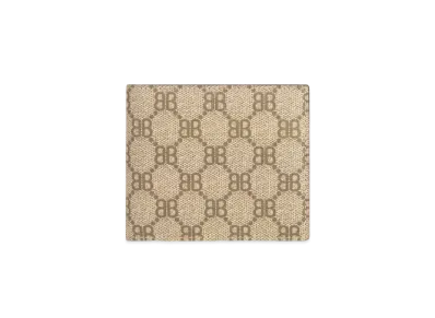 GUCCI x BALENCIAGA The Hacker Two-Fold Wallet Coating Canvas "Beige"