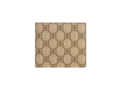 GUCCI x BALENCIAGA The Hacker Two-Fold Coin Wallet Coating Canvas "Beige"