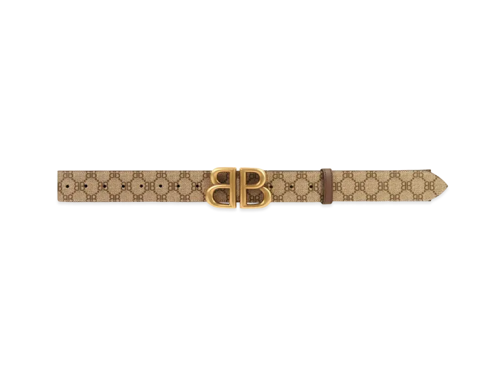 GUCCI x BALENCIAGA The Hacker BB Belt Coating Canvas "Beige"