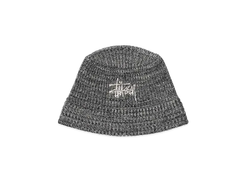 Stussy MIXED YARN KNIT BUCKET HAT "Black"