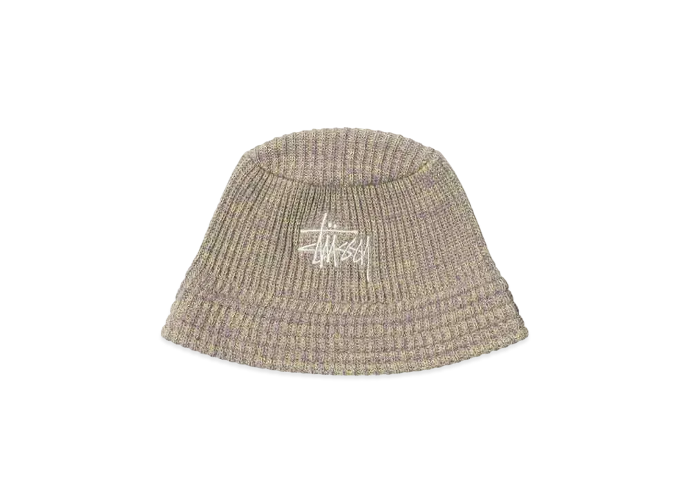 Stussy MIXED YARN KNIT BUCKET HAT "Lime"