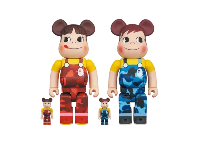 Bearbrick BAPE × Peko-chan & Poko-chan 100% & 400% Set of 4