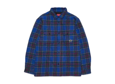 Supreme Quilted Plaid Flannel Shirt "Dusty Royal"