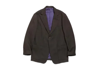 Needles PEAKED LAPEL 1B JACKET - POLY HERRINGBONE "Brown"