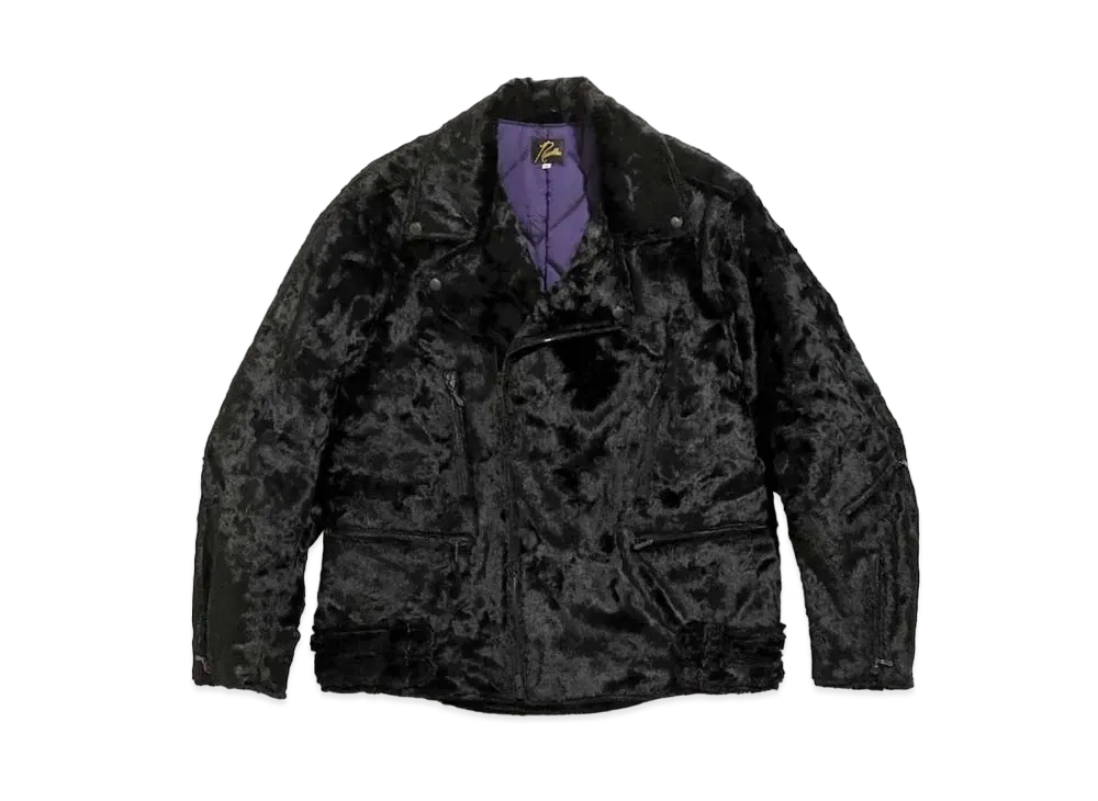 Needles DOUBLE RIDERS JACKET - FAUX FUR "Black"