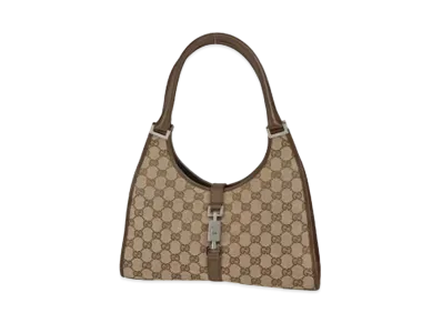 GUCCI Jackie GG Canvas Shoulder Bag "Brown"
