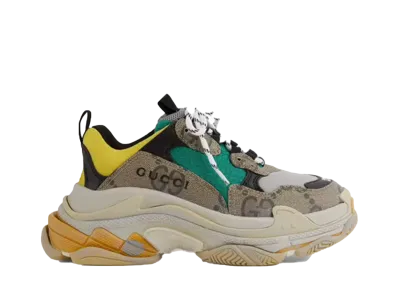 グッチ × バレンシアガ ウィメンズ ザ ハッカー プロジェクト トリプルエス "ベージュ/グリーン/イエロー"