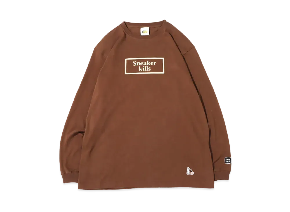 SNKRDUNK×THENETWORK BUSINESS×FR2 SNEAKER KILLS WING LOGO L/S T-SHIRT "BROWN"