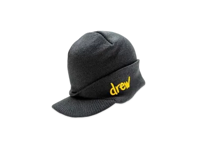 drew house scribble billed waffle beanie "Black"