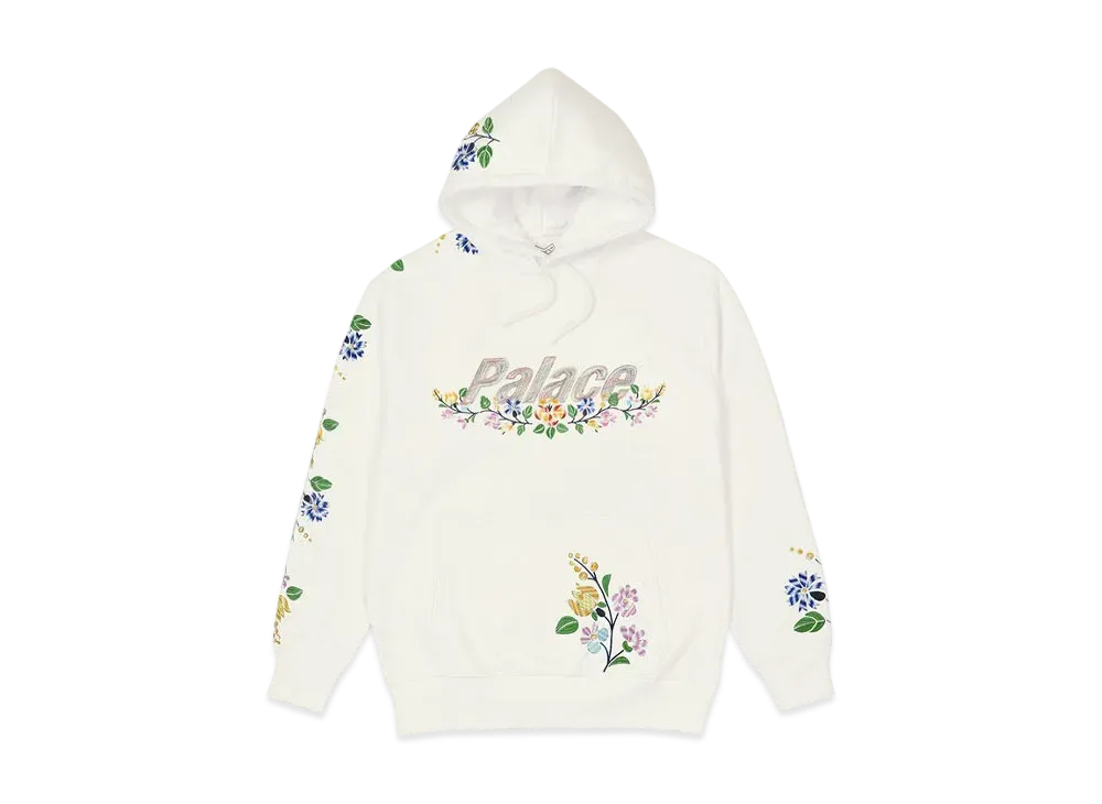 PALACE FLOWER STITCH HOOD "White"