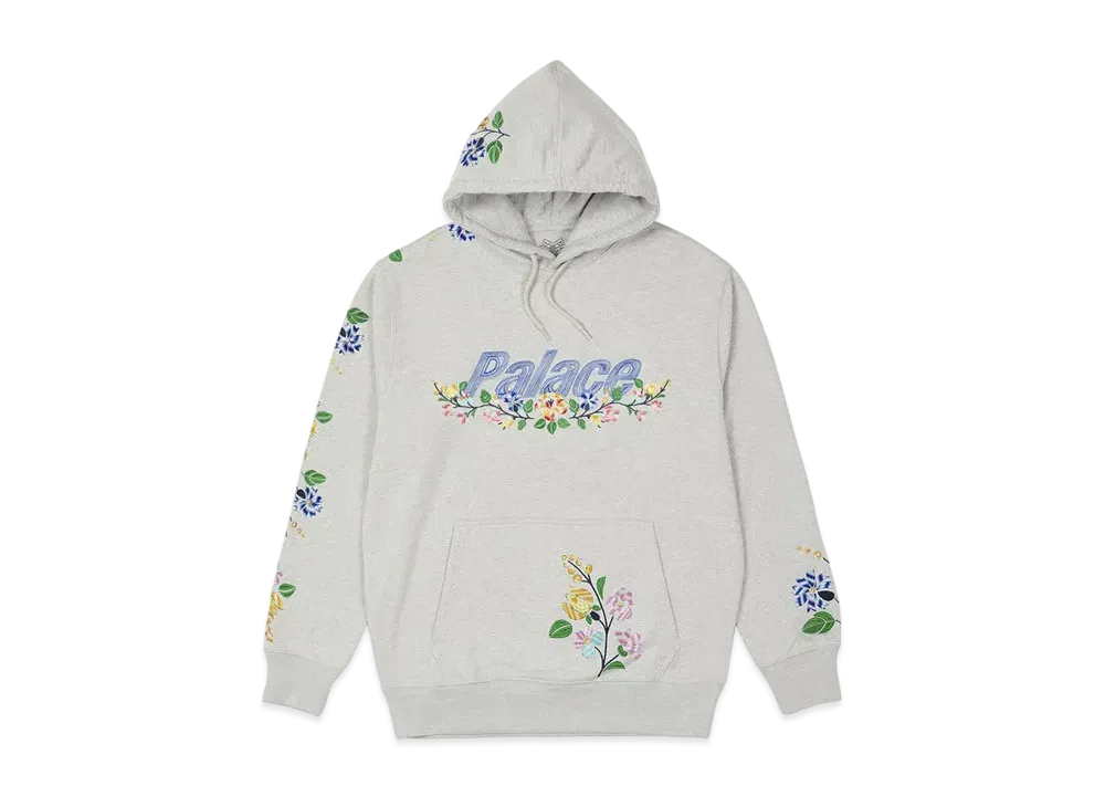 PALACE FLOWER STITCH HOOD "Grey Marl"